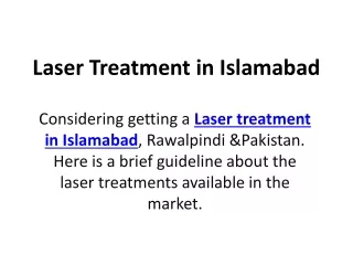 Laser Treatment in Islamabad