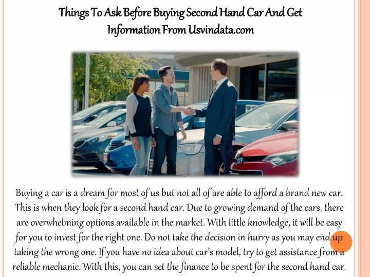 things to ask before buying second hand