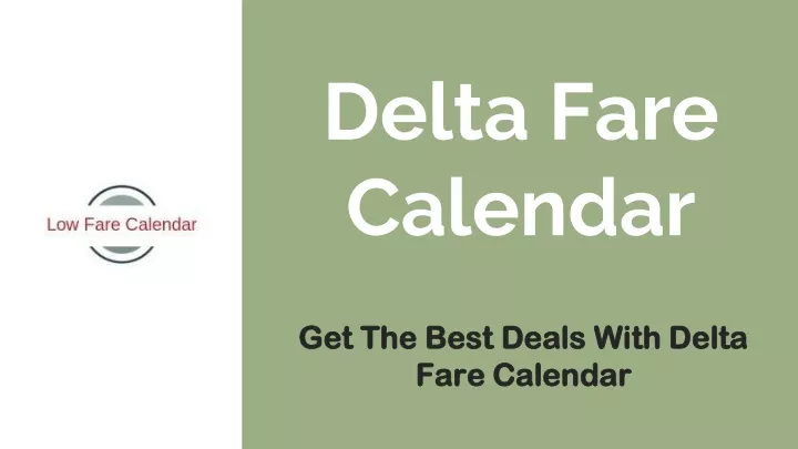 delta fare calendar