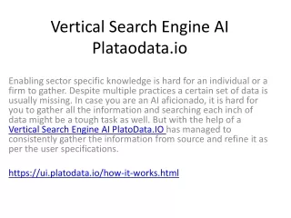 Vertical Search Engine AI Plataodata.io