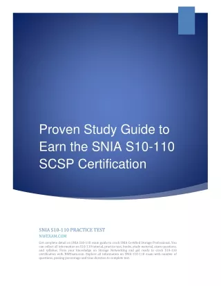 proven study guide to earn the snia s10 110 scsp