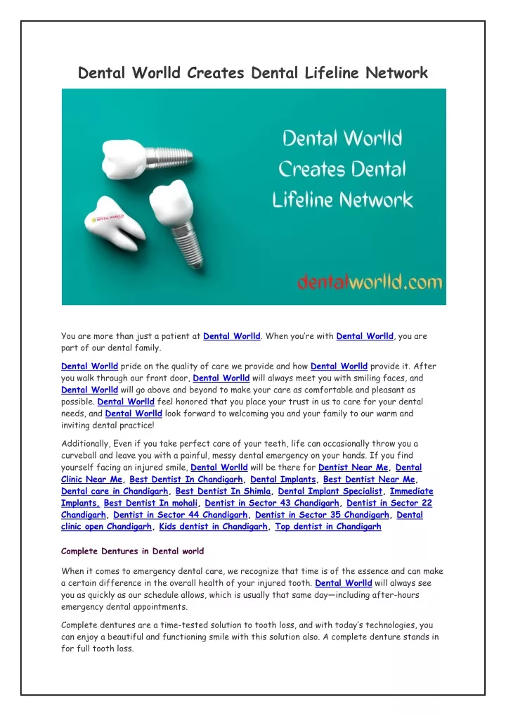 ppt-dental-worlld-creates-dental-lifeline-network-powerpoint