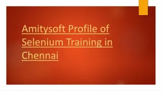 Selenium Training institute in chennai