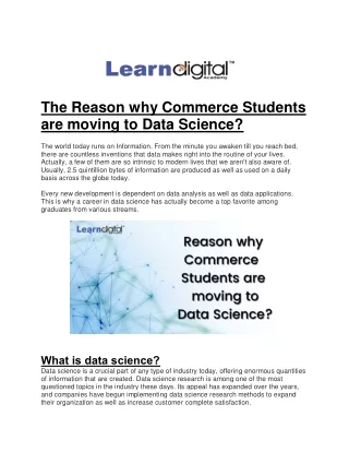 the reason why commerce students are moving