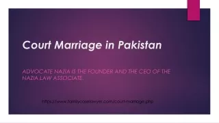 Consultant, Court Marriage in Lahore Pakistan - Advocate Nazia