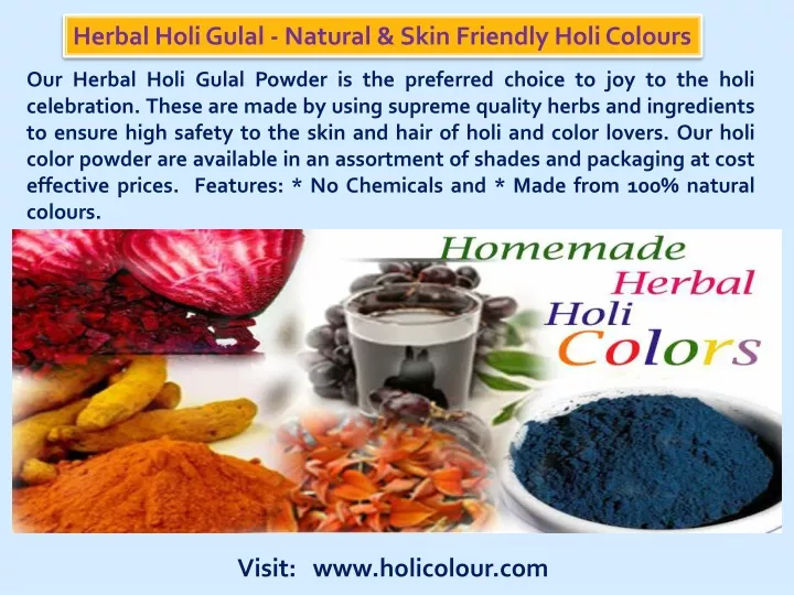 herbal holigulal natural skin friendly holicolours