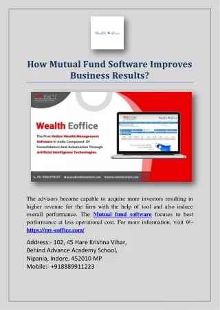 how mutual fund software improves business results