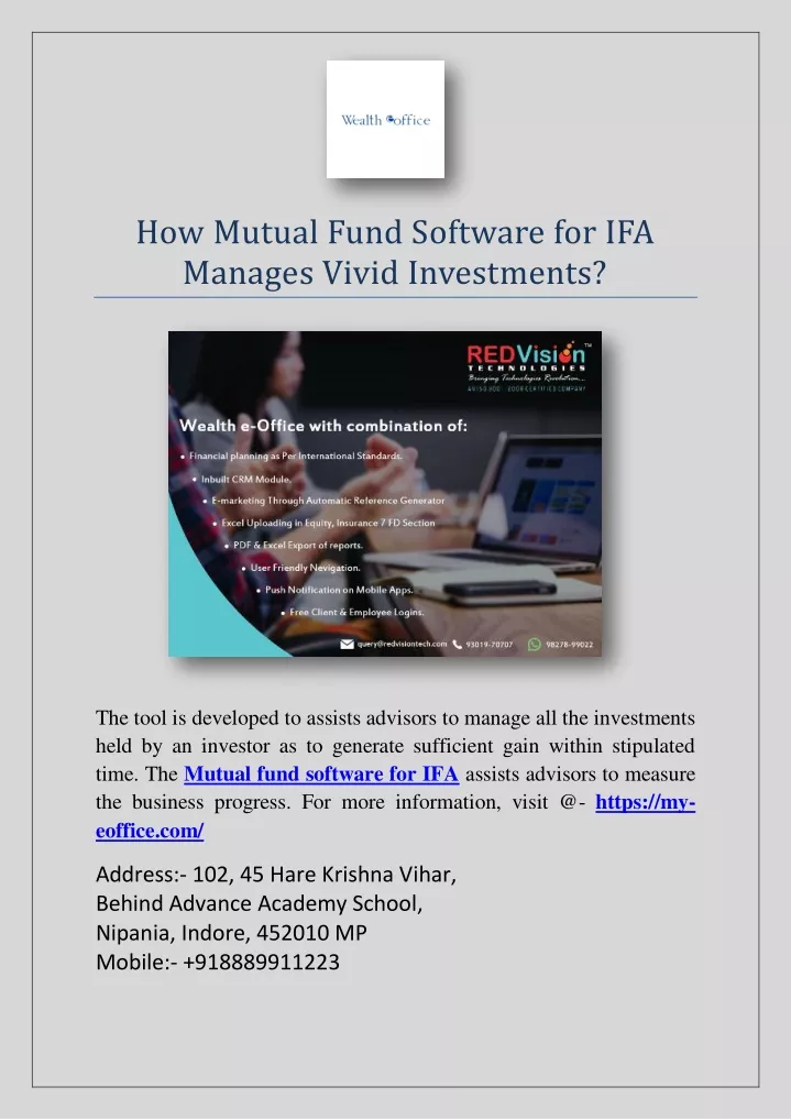 how mutual fund software for ifa manages vivid