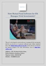 How Mutual Fund Software for IFA Manages Vivid Investments? - slide 1