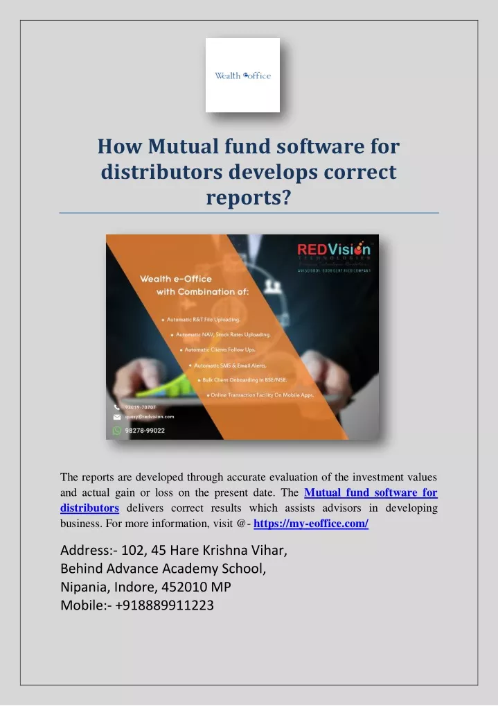 how mutual fund software for distributors