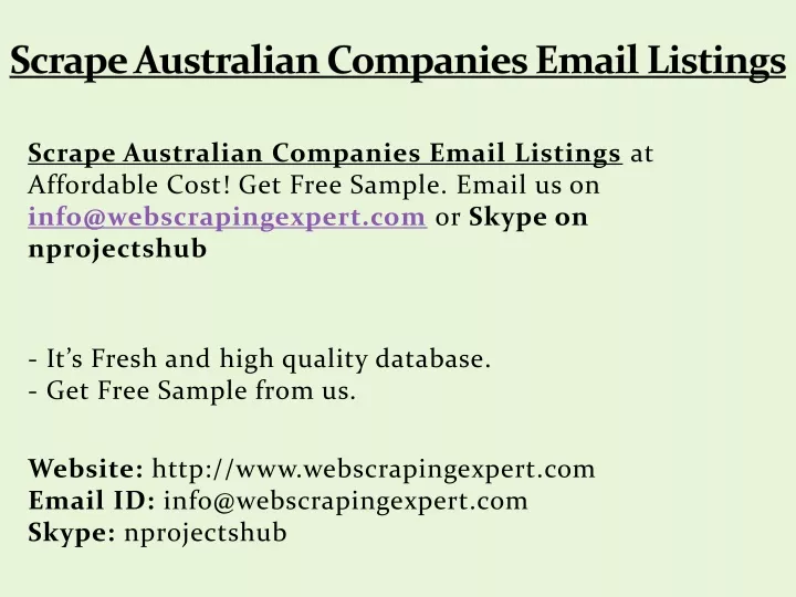 scrape australian companies email listings