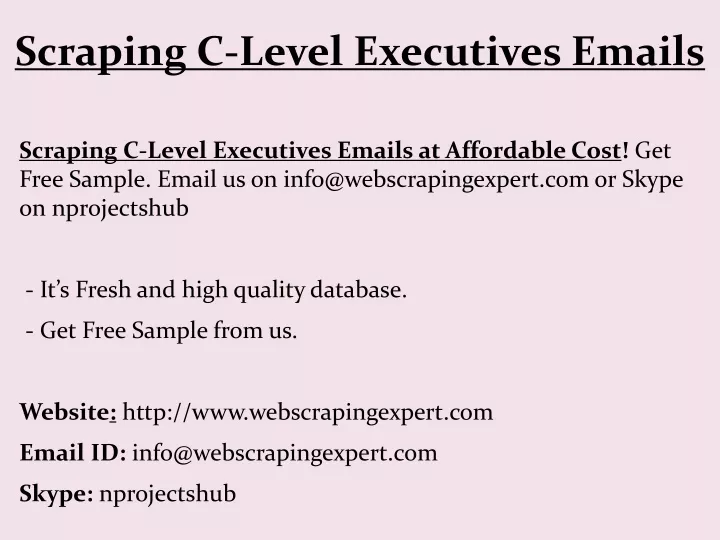 scraping c level executives emails