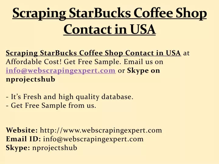 scraping starbucks coffee shop contact in usa