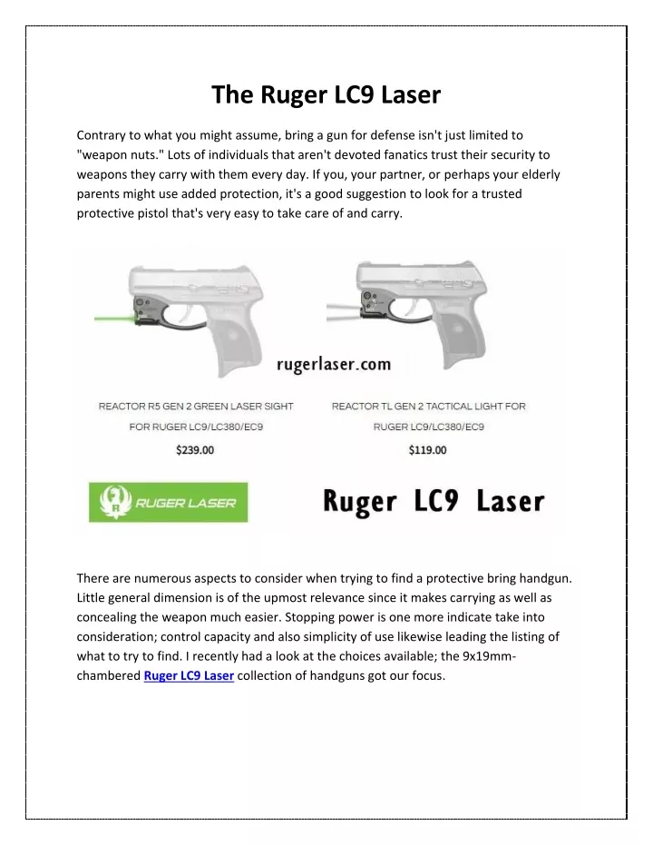 the ruger lc9 laser