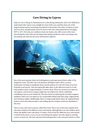 cave diving in cyprus
