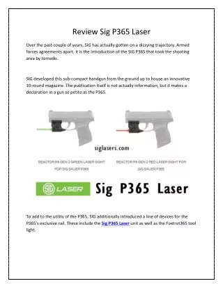 Review Sig P365 Laser