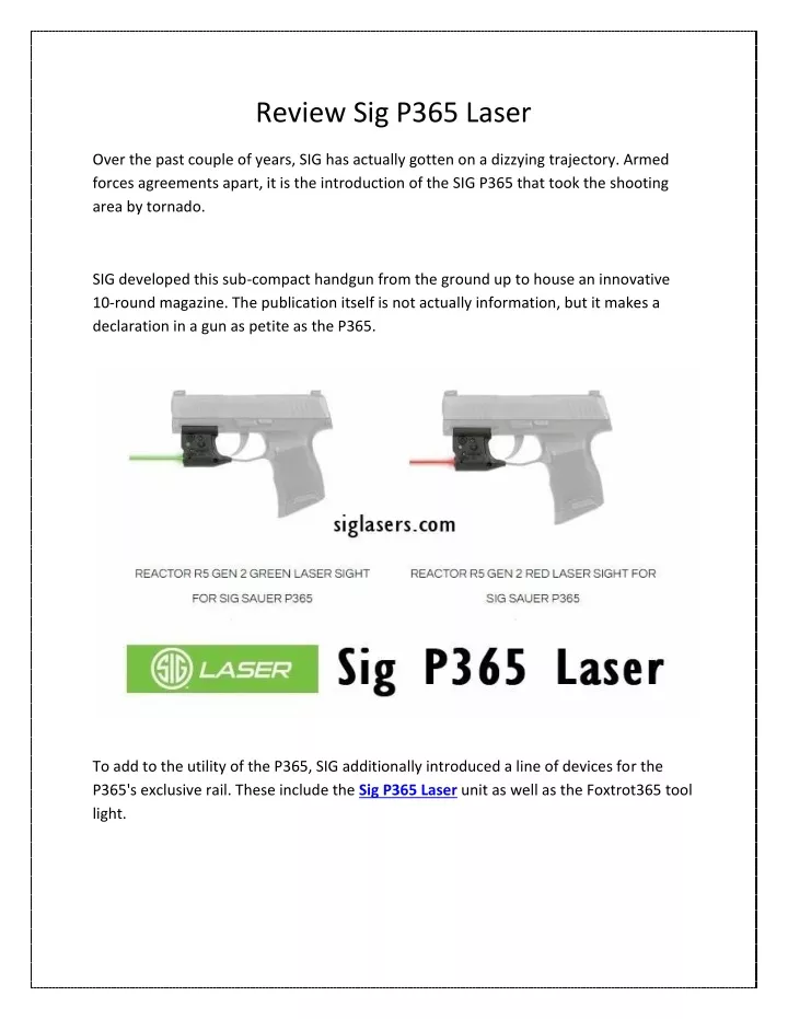 review sig p365 laser