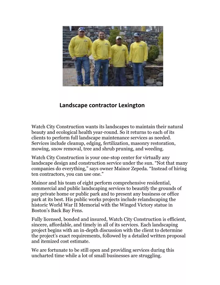 landscape contractor lexington