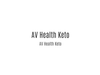AV Health Keto