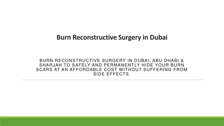 burn reconstructive surgery in dubai