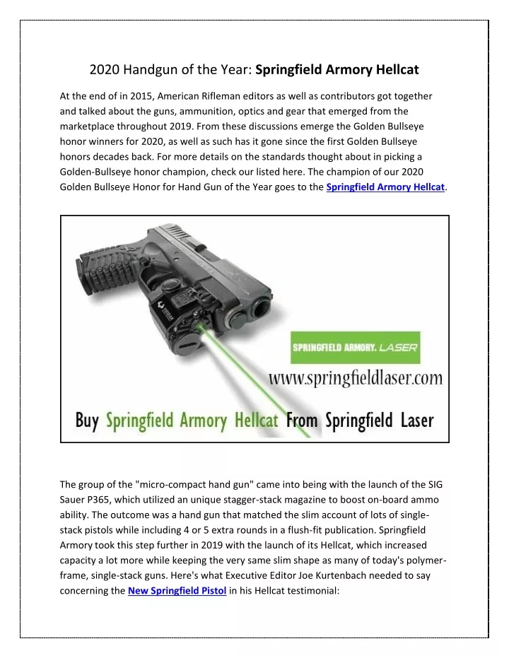 2020 handgun of the year springfield armory