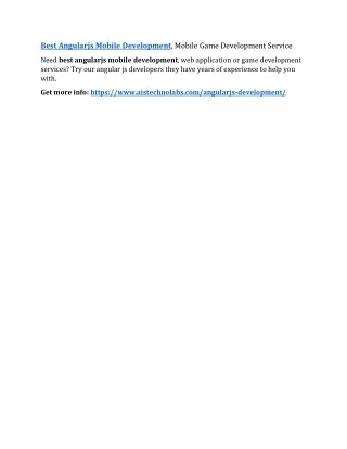 best angularjs mobile development mobile game