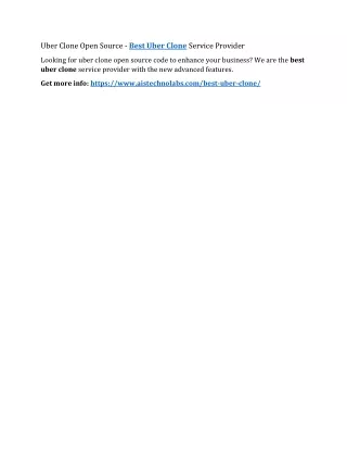 uber clone open source best uber clone service