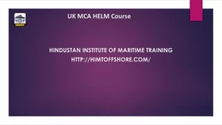 UK MCA HELM Course