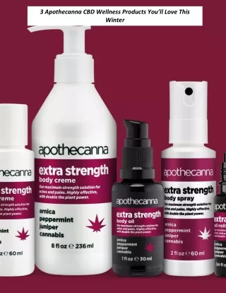 3 Apothecanna CBD Wellness Products You’ll Love This Winter