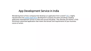 app development service in india