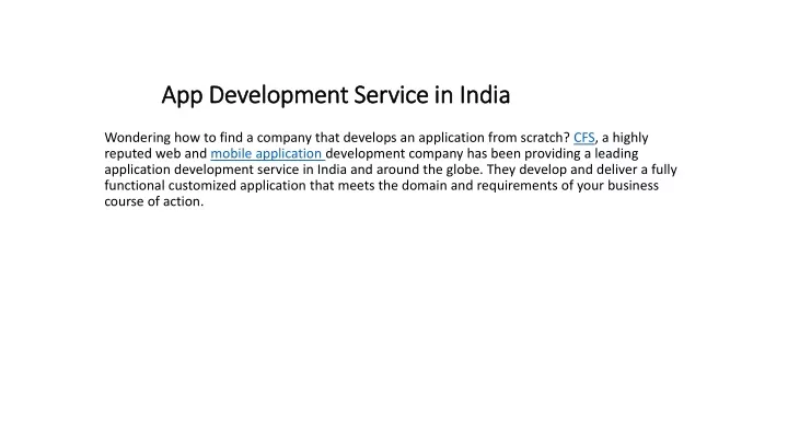 app development service in india