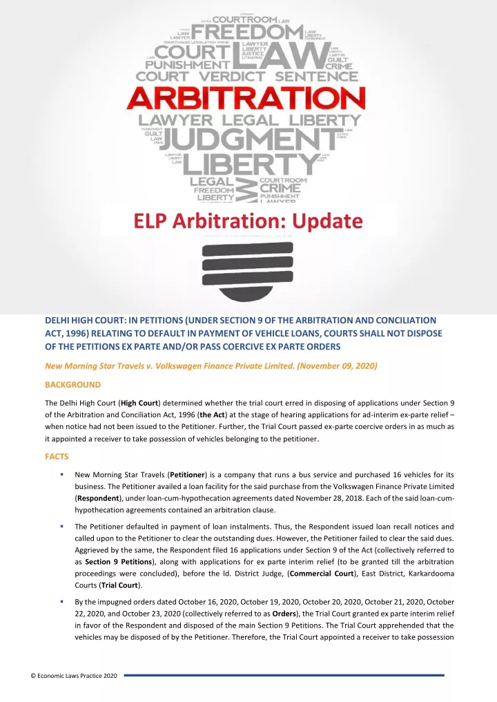 elp arbitration update