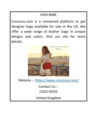 Designer Bags for Sale in UK | Cocoross.com