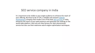 seo service company in india
