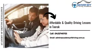 Affordable & Quality Driving Lessons in Toorak