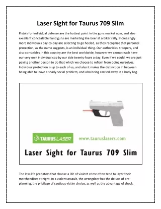 Laser Sight for Taurus 709 Slim