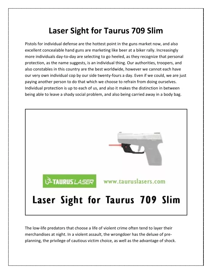 laser sight for taurus 709 slim