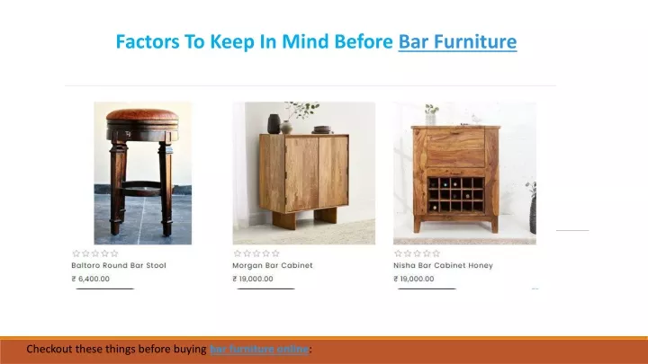 factors to keep in mind before bar furniture