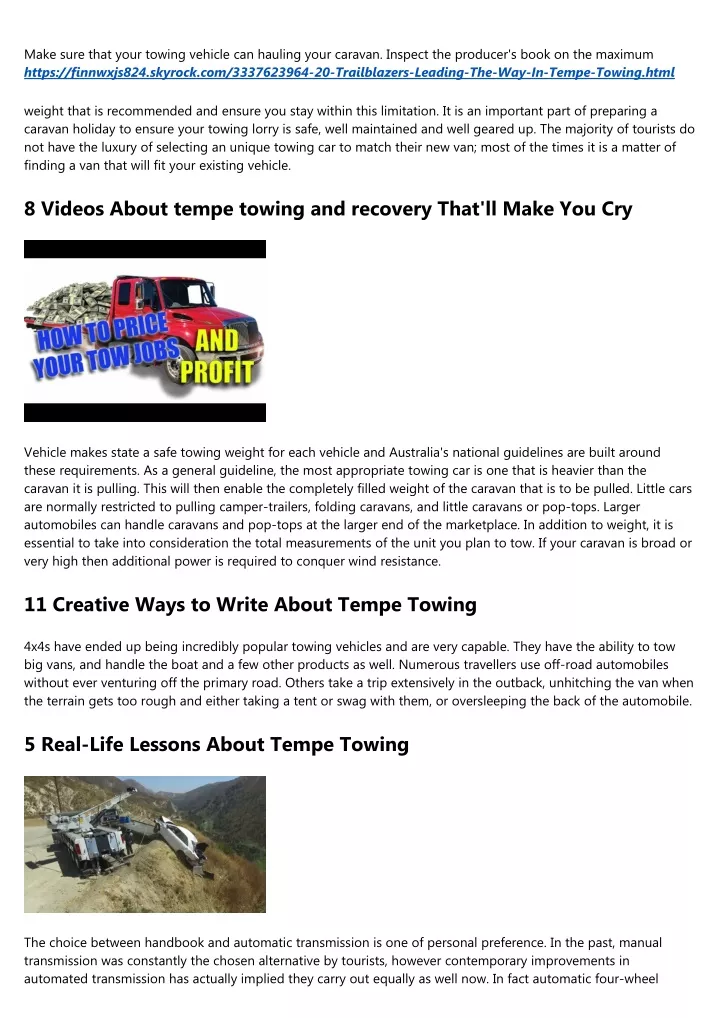 make sure that your towing vehicle can hauling