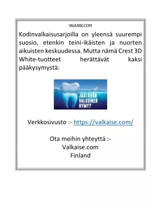 Hampaiden valkaisutuotteet |  Valkaise.com