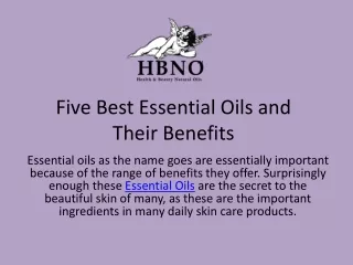five best essential oils and their benefits