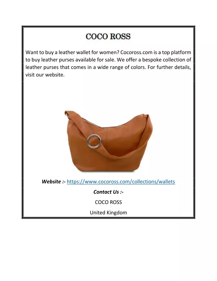 want to buy a leather wallet for women cocoross