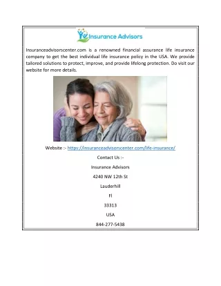 Financial Assurance Life Insurance Company | Insuranceadvisorscenter.com