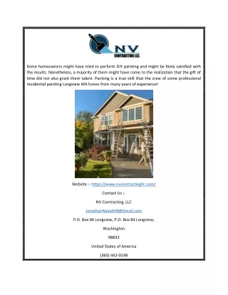 Residential Painters Longview WA | Nvcontractingllc.com