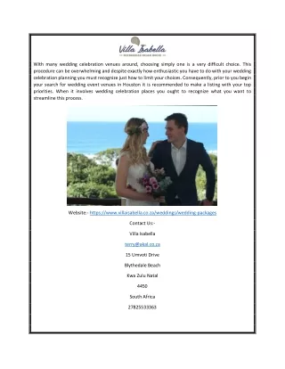 Affordable Beach Wedding Packages Kzn | Villaisabella.co.za