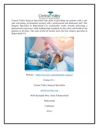 central valley surgical specialists take pride