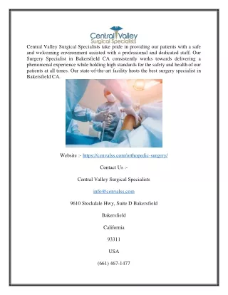 central valley surgical specialists take pride