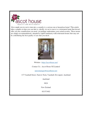 Ascot House Retirement Home | Ascothouse.net