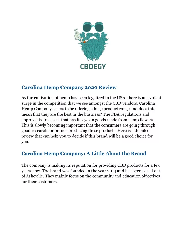 carolina hemp company 2020 review