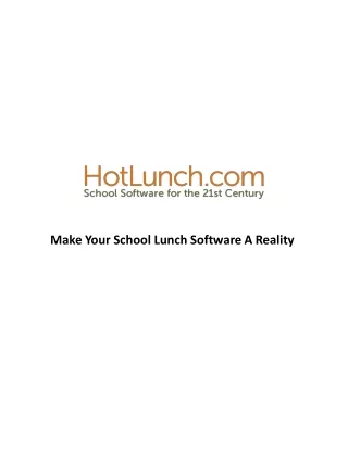 make your school lunch software a reality